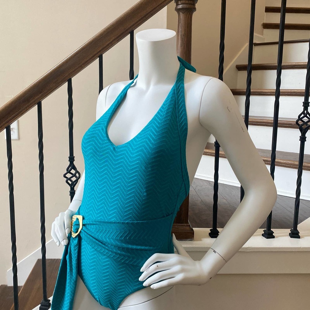 NWT TRINA TURK Empire Halter One Piece Swimsuit, L0545 - Picture 6 of 12